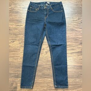 Vintage Dark Blue Skinny Jeans for Women Y2K Style